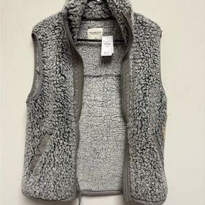 Abercrombie & Fitch Gray Sherpa Vest